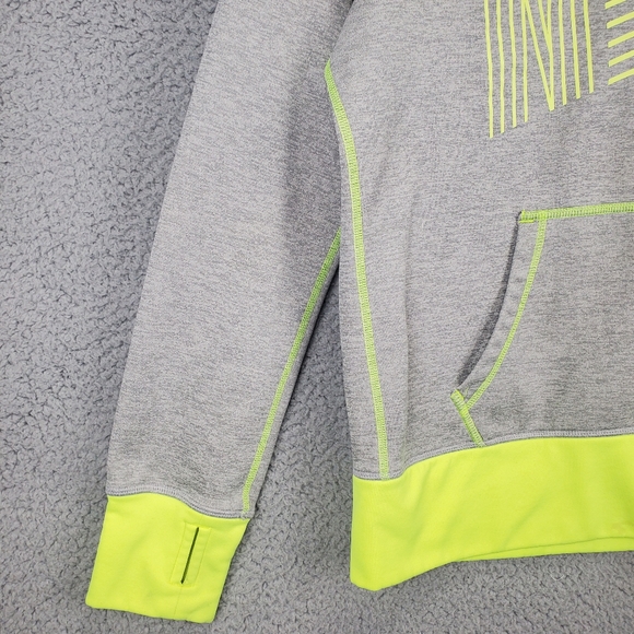 Nike Sweater Womens Gray Green Cowl Neck DRI FIT Pullover Hoodie Sweatshirt MED - Picture 2 of 10